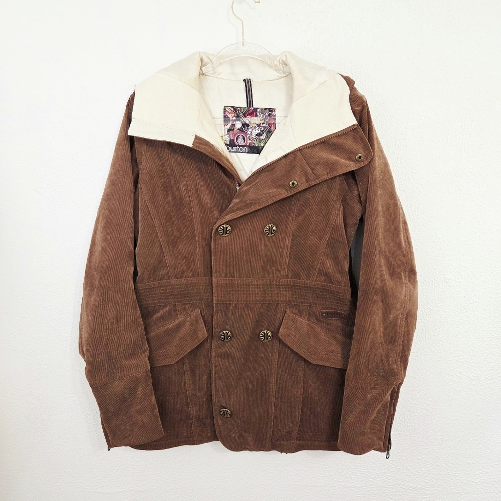 Burton Dryride Dark Brown Corduroy Ski Jacket Winter Coat Size Medium